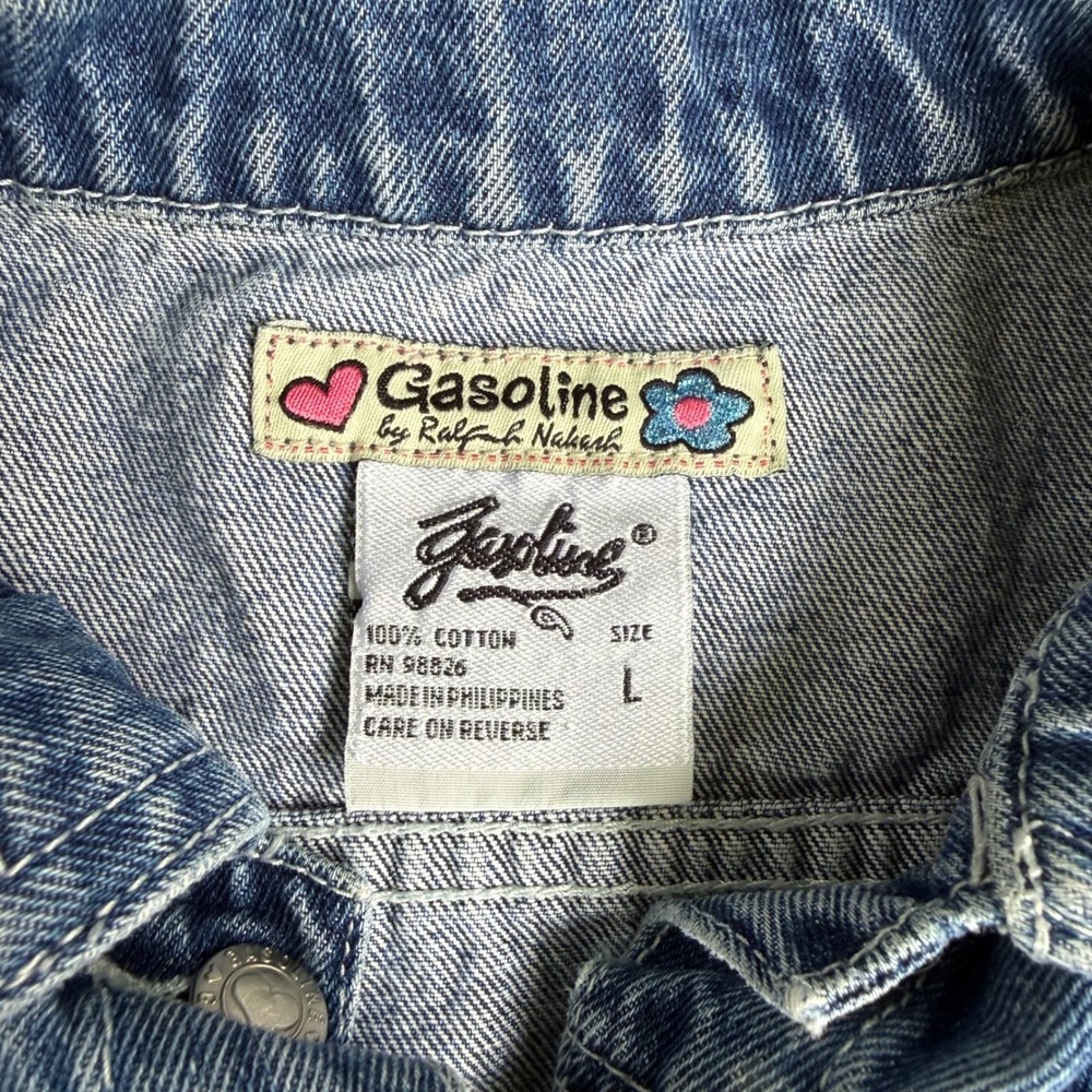 Vintage Gasoline by Ralph Nakash Kids Butterfly Denim Jacket 4T 5T Y2K - Picture 5 of 8